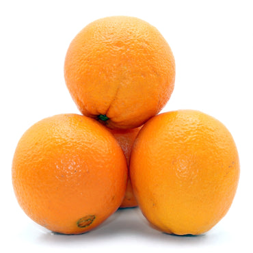 Ripe Algarve oranges on a white background. Enjoy fresh citrus fruits, perfect for a natural, sweet taste.