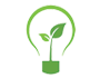 bulb with leaves growing eco icon