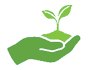 hand with leaves growing icon